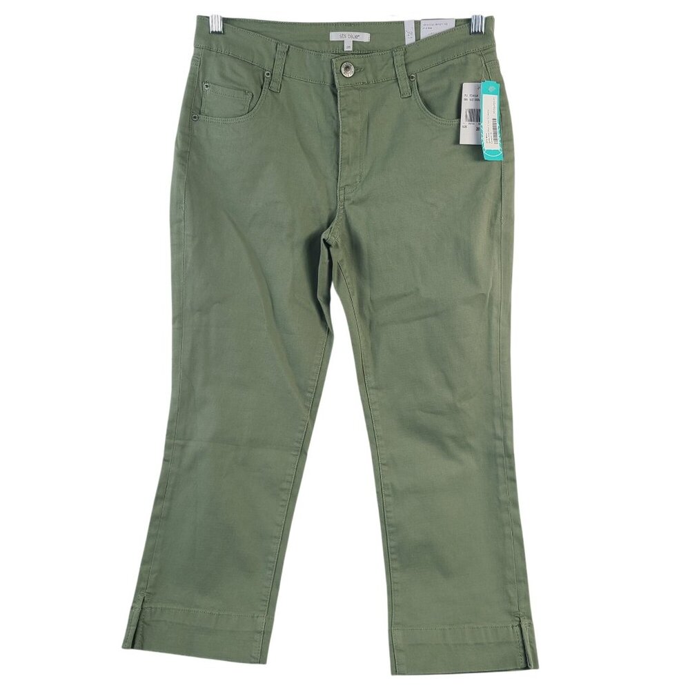STS Blue Bella Mid Rise Sage Green Crop Straight Leg Pants Size 28
